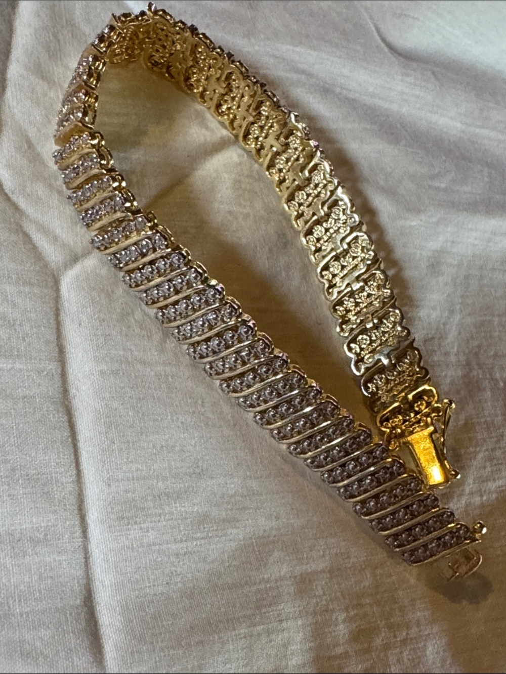 Gold and Silver Two-Tone Link Bracelet - Picture 2 of 4